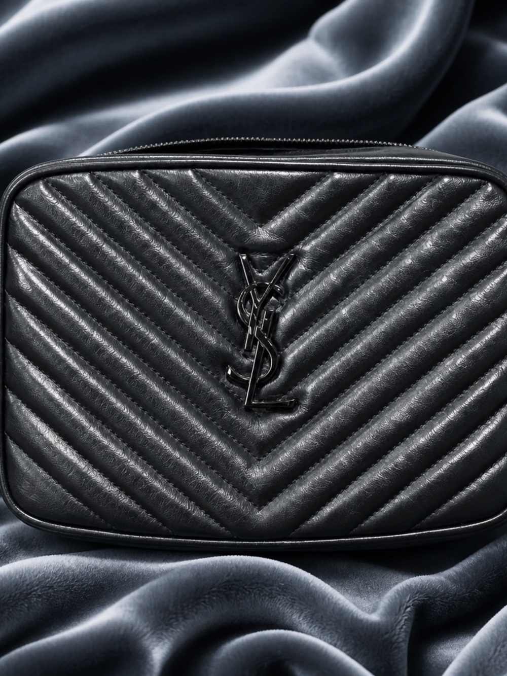 Saint Laurent Black Chevron camera bag